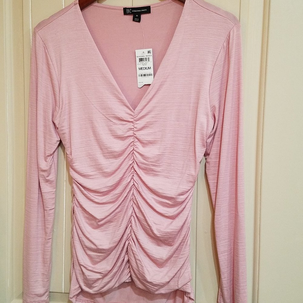 SAVE OVER 50% MAUVE PINK Top w/ Ruching NWT